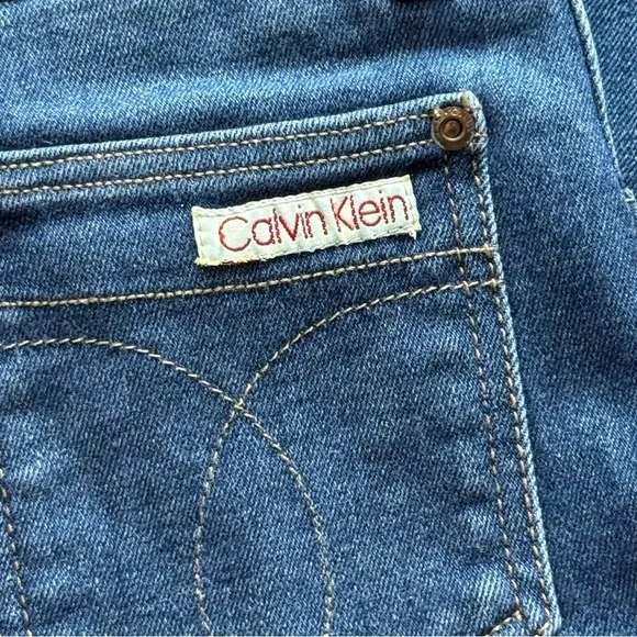 ππΌ CALVIN KLEIN Vintage 70s High-Rise Straight Leg Jeans | Made in USA Sz 26 - Picture 6 of 8
